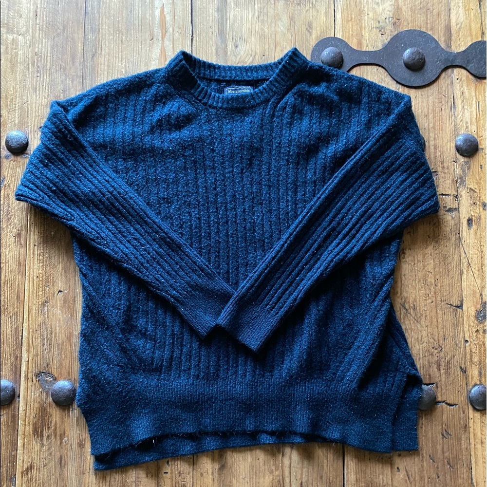 ABERCROMBIE & FITCH | Navy Grandpa Sweater